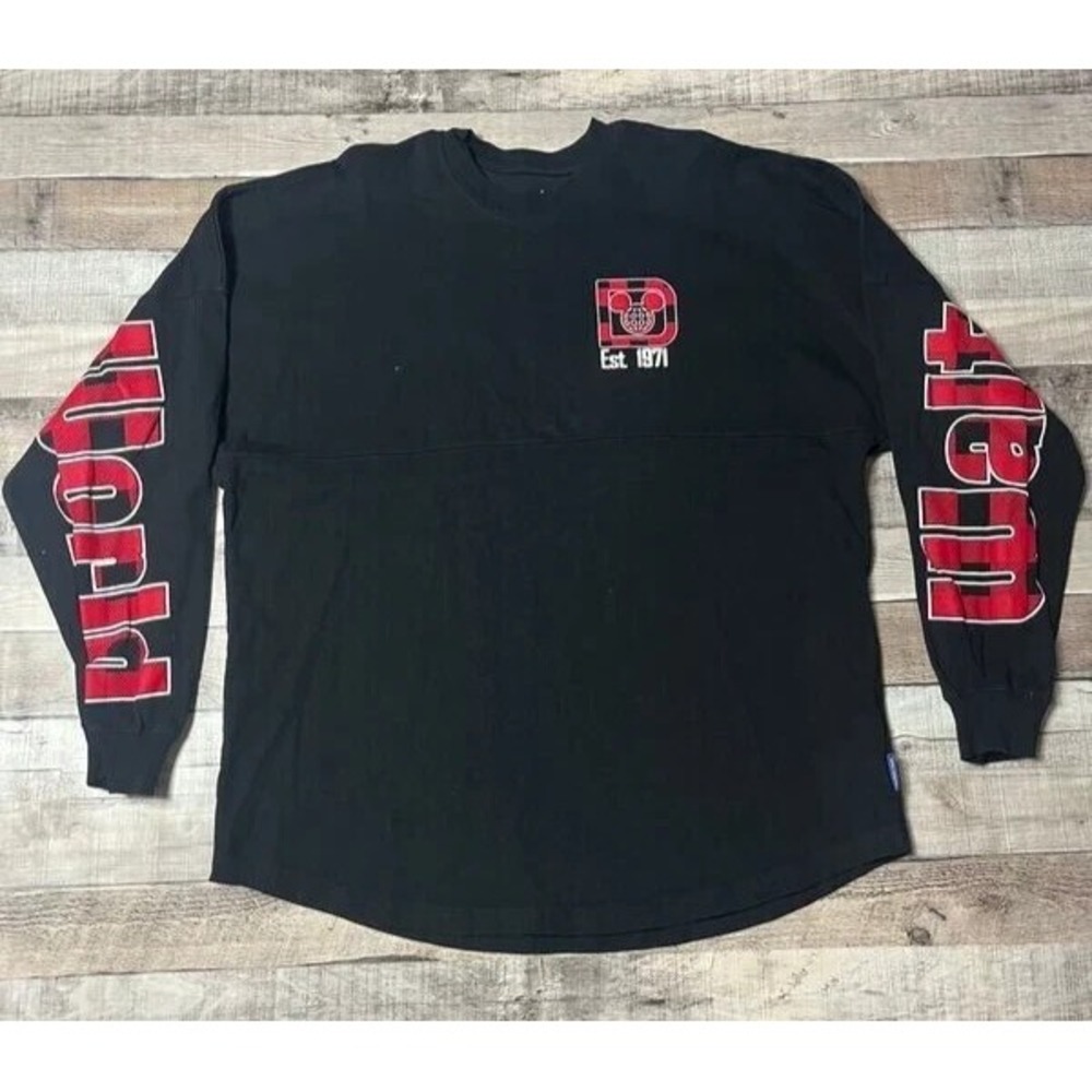 Disney Spirit Jersey Adult Large Black walt Disney World Mickey Head Logo